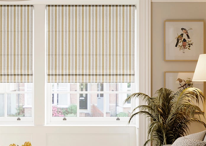 Port Laurent Stripe, Harvest Gold - Roman Blind - Image 3